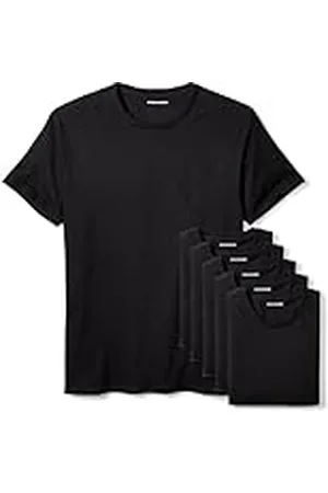 Amazon Camiseta Interior con Cuello Redondo Hombre, Pack de 6, , L