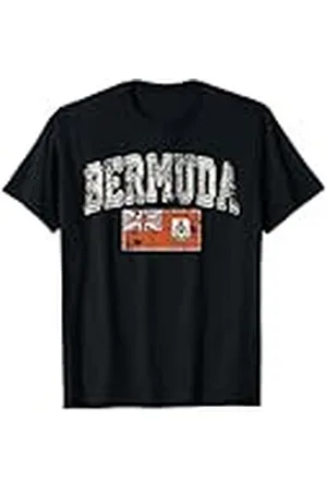 Threadrock Bandera de bermudas vintage retro desteñida orgullo bermudeño Camiseta