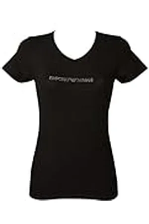 Emporio Armani Essential Studs Logo V-Neck Camiseta, , M para Mujer
