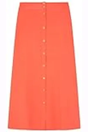 Springfield SPRINGFILED Falda Midi Botones Lino, Falda Mujer, orange, 36