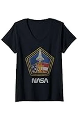 Nasa Mujer Cohete de la en icono del Pentágono Camiseta Cuello V