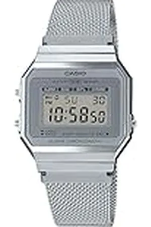 Casio Reloj Cuarzo Unisex 36.00mm con dial Digital LCD y Correa de Mesh Bracelet A700WEM-7AEF