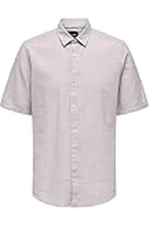 Only & Sons ONSCAIDEN SS Solid Linen Shirt Noos, Camisa Manga Corta Hombre,