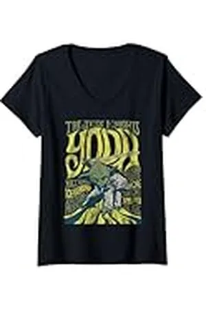 STAR WARS Mujer Póster vintage del concierto de Yoda The Jedi Knights de Camiseta Cuello V