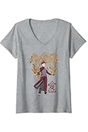 Naruto Mujer Shippuden Gaara Kanji Camiseta Cuello V