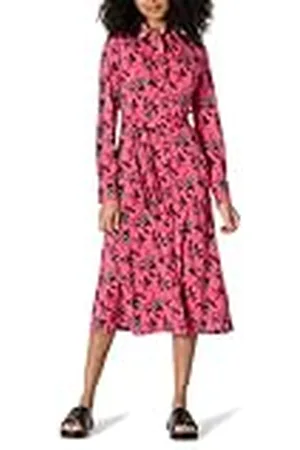 Amazon Vestido de Longitud Media de Punto Mate y Ajuste Regular Mujer, , S