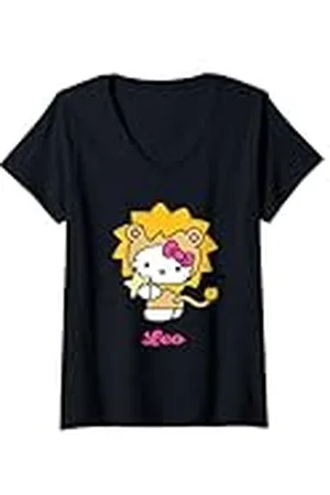 Hello Kitty Mujer Signo zodiacal Leo de Camiseta Cuello V