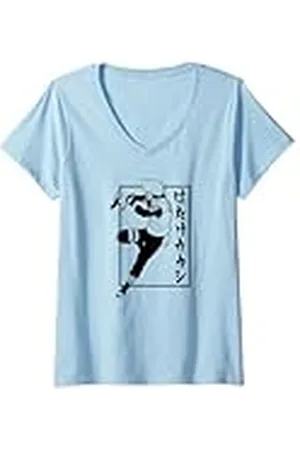 Naruto Mujer Shippuden Kakashi con kanji verticales Camiseta Cuello V