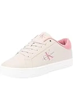Calvin Klein Classic Cupsole Lowlaceup LTH Wn Yw0Yw01444 Zapatillas Deportivas para Mujer, Beige (Eggshell/Dusty Rose), 41 EU