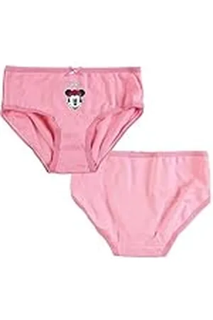 Disney Pack de Braguitas de Minnie Mouse - Colores Azul, Blanco y - 3 Unidades - Talla 6 a 8 Años - Braguitas Infantiles Elaboradas en Algodón - Producto Original Diseñado en España