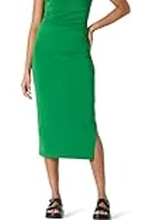 Amazon Falda Entallada de Tela Jersey Mate Fruncida (el Top se Vende por Separado) Mujer, , L