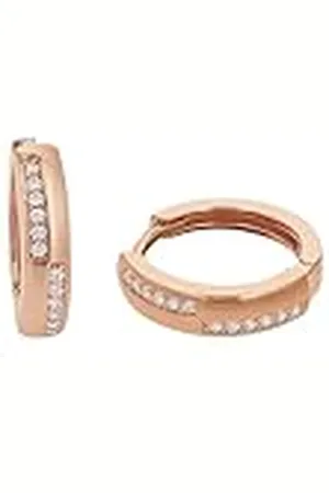 Amor Pendientes Creoles de plata de ley 925 para mujer, con sintetizador de circonitas, 1,5 cm, color rosado, se entregan en caja de regalo para joyería