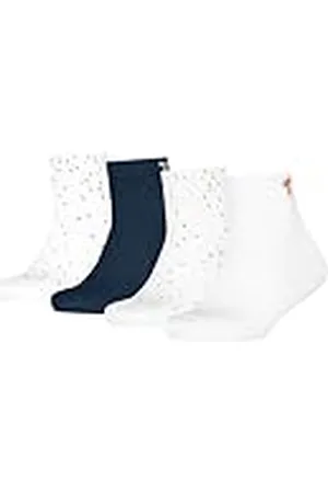 Tommy Hilfiger Sport Multicolor Quarter, Bianco/Blu Navy, 35-38 (Pacco da 4) Unisex-Bambini e Ragazzi