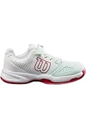 Wilson Zapatillas de deporte para niñas, KAOS JUNIOR QL, Verde claro/Blanco/Rosa, 35 1/3, Para todo tipo de superficies, Todo tipo de jugadoras, WRS327930E030