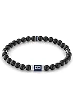 Tommy Hilfiger Jewelry Pulsera para Hombre de Cuentas De Madera Color Negro - 2790323