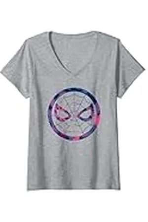 Marvel Mujer Máscara Spider-Man con estampado tropical Camiseta Cuello V