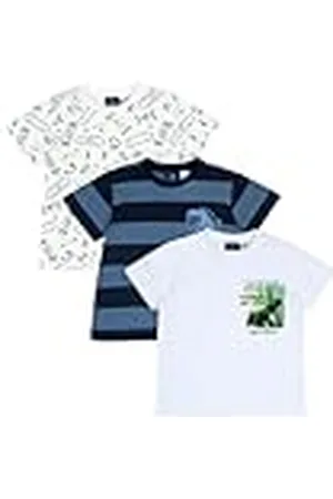 chicco Camiseta Niño, Set De 3 Camisetas De Manga Corta, En 100% Algodón, Ideales para Primavera Y Verano, Ropa Niños Y Adolescentes, Blanco, 5 años