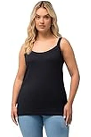 Ulla Popken Spaghetti-Top Camiseta sin Mangas, Color Gris Medio, 52-54 para Mujer