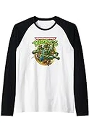 Teenage Mutant Ninja Turtles Classic Grupo Y Logo Camiseta Manga Raglan