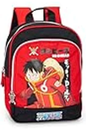 FRANCO COSIMO PANINI One Piece - Mochila infantil oficial One Piece, con 2 amplios espacios centrales, gran bolsillo frontal, correas ajustables y acolchadas, parte trasera y fondo termoformados, 23 x 30 x 10 cm, , 23