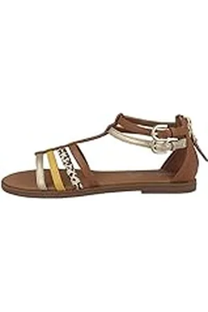 Geox J Sandal Karly Girl, Sandalias para Niña, Marrón (Caramel) , 29 EU