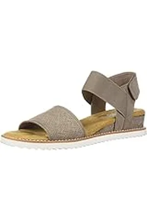 Skechers Sandalias planas con correas para mujer Desert Kiss-Stretch Quarter, beige ( topo), 39 EU