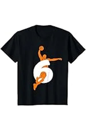 COOL BASKETBALL DESIGNS AND OUTFITS Niños BOLSA DE BASKET 6 AÑOS DE BASKETBOL 6º CUMPLEO DE NACIMIENTO Camiseta