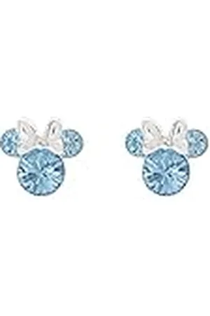 Disney Minnie Mouse Blue March Birthstone E905162RMARL - Pendientes de plata de ley, Plata de ley
