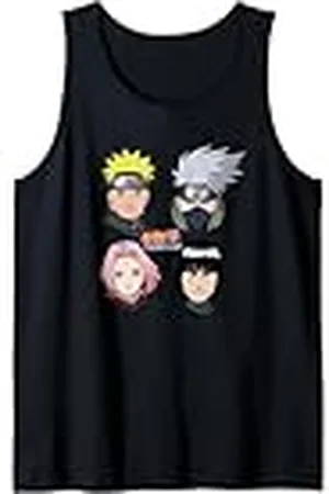 Naruto Shippuden 4 cabezas con logo Camiseta sin Mangas
