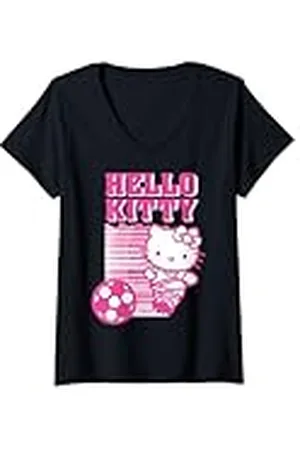 Hello Kitty Mujer Soccer Camiseta Cuello V