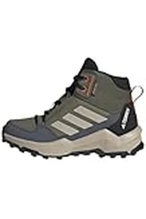 adidas Terrex AX4R Mid Rain.RDY Hiking Shoes, Zapatos de Senderismo, Olive Strata/Wonder Beige/Orange, 30 EU