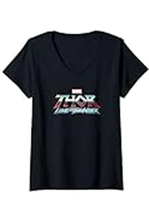 Marvel Mujer Thor Amor y trueno Camiseta Cuello V