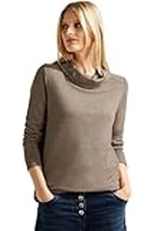 CECIL B320550 Camiseta de Manga Larga con Purpurina, Color Gris, XL para Mujer