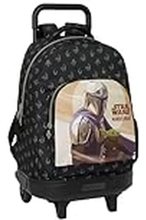 Safta THE MANDALORIAN THIS IS THE WAY - Mochila Grande con Ruedas, Compacta, Extraíble, Ideal para Niños de Diferentes Edades, Cómoda y Versátil, Calidad y Resistencia, 33x22x45 cm, Color