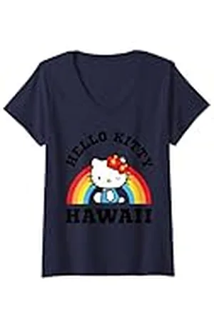 Hello Kitty Mujer Hawái Camiseta Cuello V