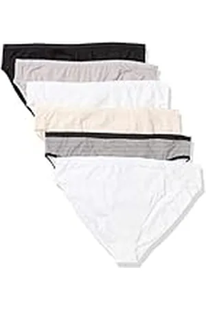 Amazon Ropa interior de algodón con pernera alta (disponible en tallas grandes) Mujer, Pack de 6, , XL Grande
