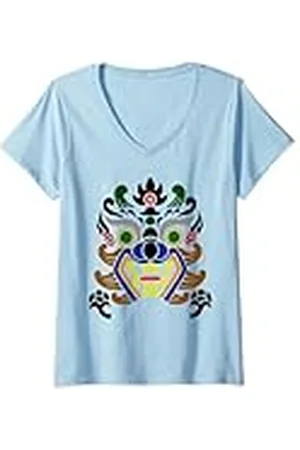Dragon Mujer La cara del Camiseta Cuello V