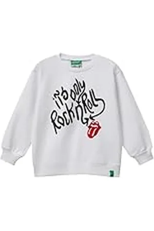 Benetton Maglia G/C M/L 3unig10iq Sudadera sin Capucha, Color Blanco, 4 años Niños y Adolescentes