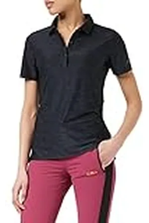 CMP Polo elástico de punto jaspeado para mujer, Antracita Mel.-Buganvilla, XS