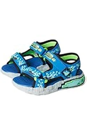 Skechers Mega-Splash 4K, Sandalias Planas Bebés Varones, Blue/Lime, 31