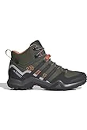 adidas Terrex Swift R2 Mid Gore-Tex Hiking Shoes, Zapatos de Senderismo Mujer, Olive strata/Aurora Black/Amber Tint, 42 2/3 EU