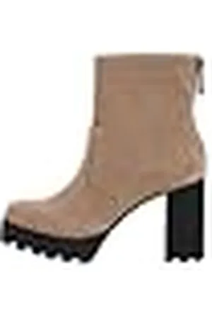 Calvin Klein Heel Platform Zip Boot SS YW0YW01601, Botas Mujer, Marrón (Fossil/Black), 40 EU
