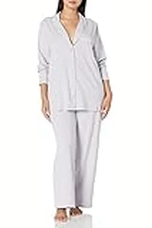 Amazon Conjunto de Pija con Camisa de Manga Larga y Pantalón Largo en Modal y Algodón Mujer, , XS
