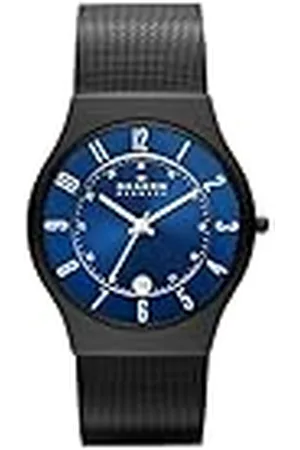 Skagen Sundby reloj para hombre, movimiento de cuarzo con correa de acero o piel, , 37MM