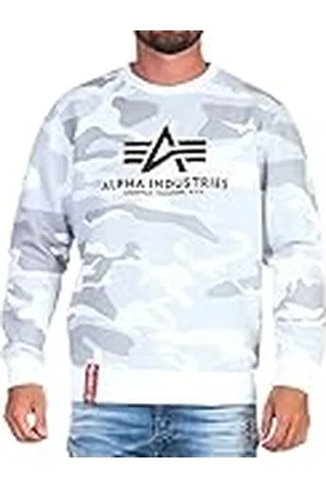 Alpha Industries Basic Camo Sudadera, Multicolor (White Camo-385), S para Hombre