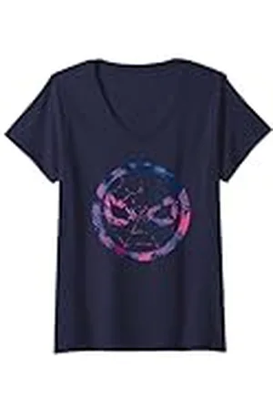 Marvel Mujer Máscara Spider-Man con estampado tropical Camiseta Cuello V