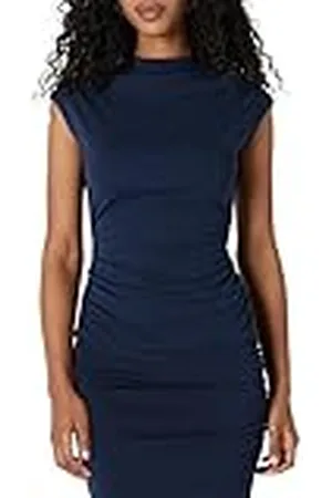 Amazon Top Ajustado de Tela Jersey Mate Fruncida de Manga Larga (la Falda se Vende por Separado) Mujer, , L