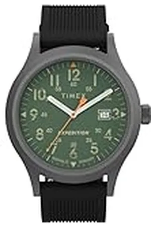 Timex Expedition Scout- Reloj para hombre de 40 mm, pulsera en silicona negra, esfera verde, caja en gris plomo TW4B30200
