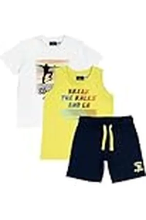 chicco Conjunto Niño, Set con Camiseta, Pantalón Corto Y Camiseta Sin Mangas Combinados, En 100% Algodón, Ideales para Primavera Y Verano, Ropa Niños Y Jóvenes, , 6 años