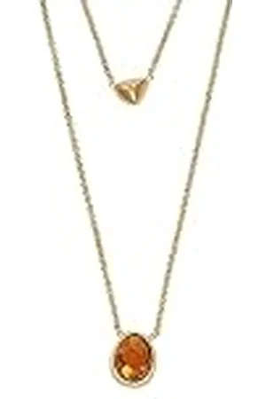 Skagen Mujer Necklace, Sea Glass Miel Collar con colgante de vidrio y acero inoxidable